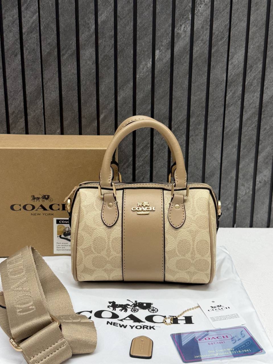 Coacch Rowan Mini Milk Tea With OriginalBox DustCover