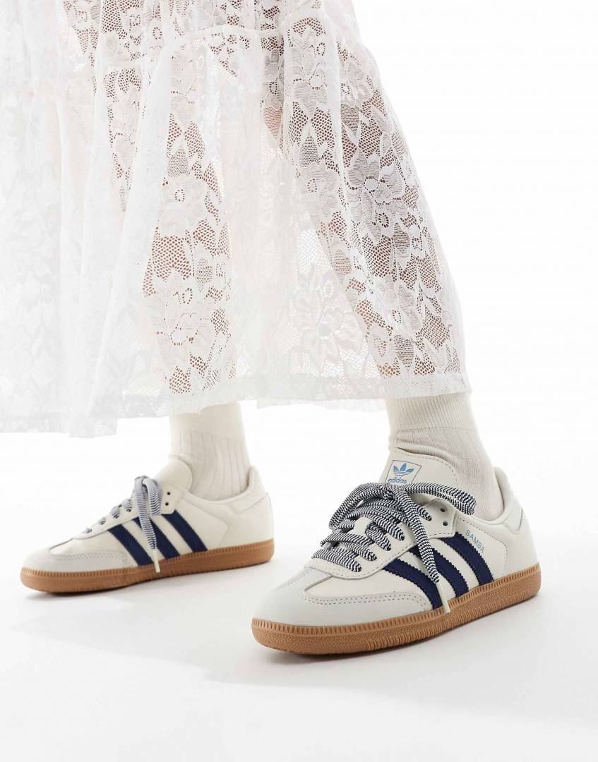 Adiddas Samba White Blue Leather