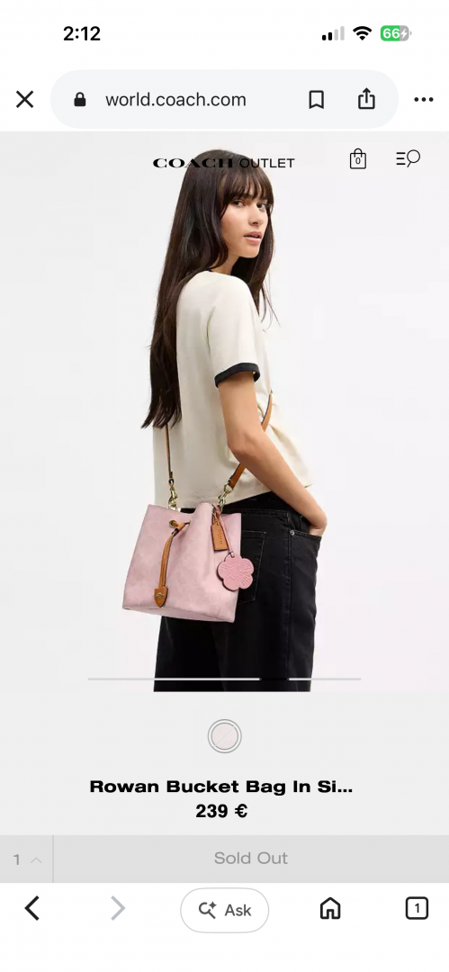 Coacch CB Rowan Bucket Bag In Signature Pink With Original Box CarryBag & DustCover
