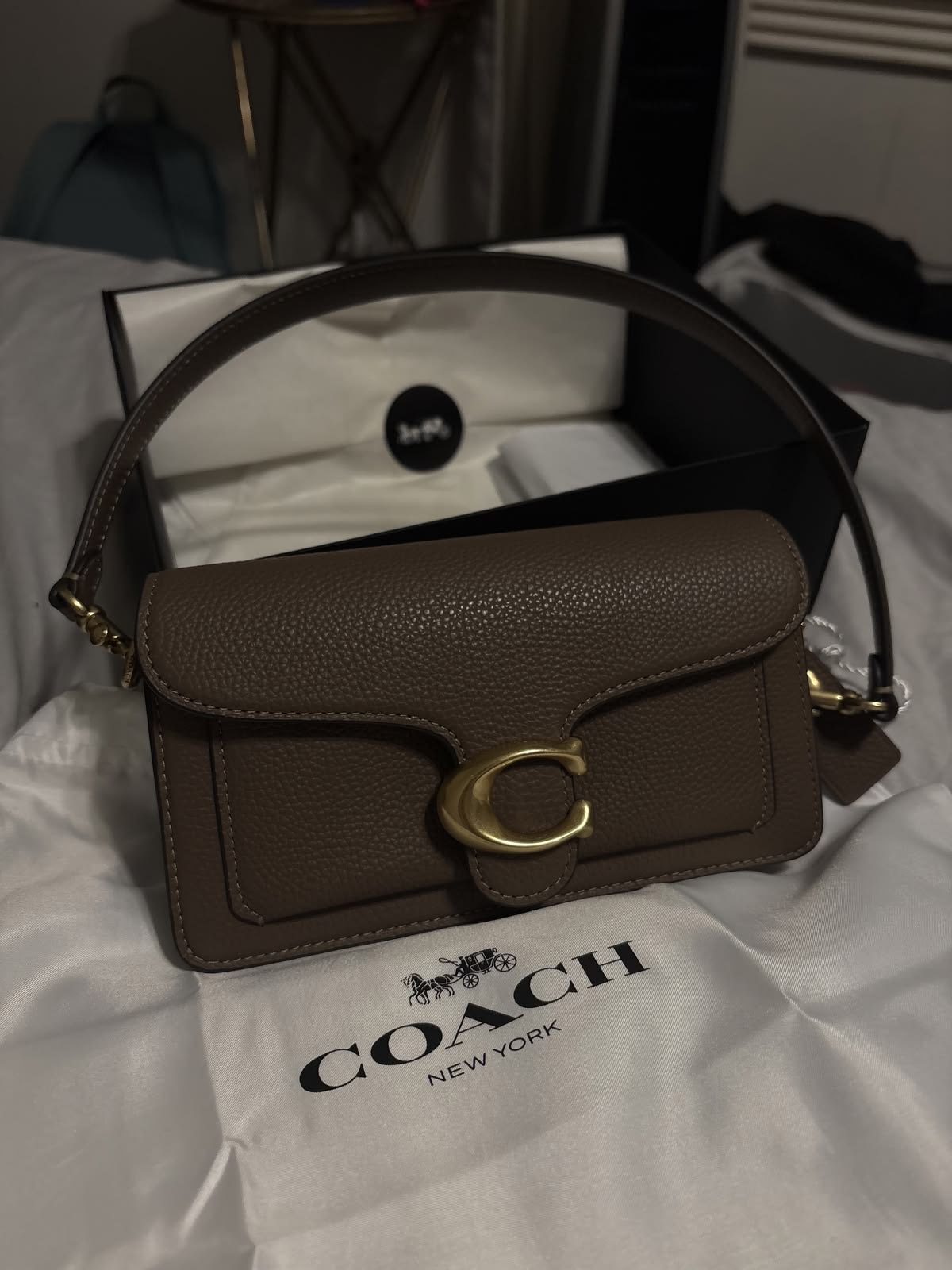 Coacch Tabby 26 Coffee Shoulder Crossbody Bag With Original Box 2 Belt (Short Long)