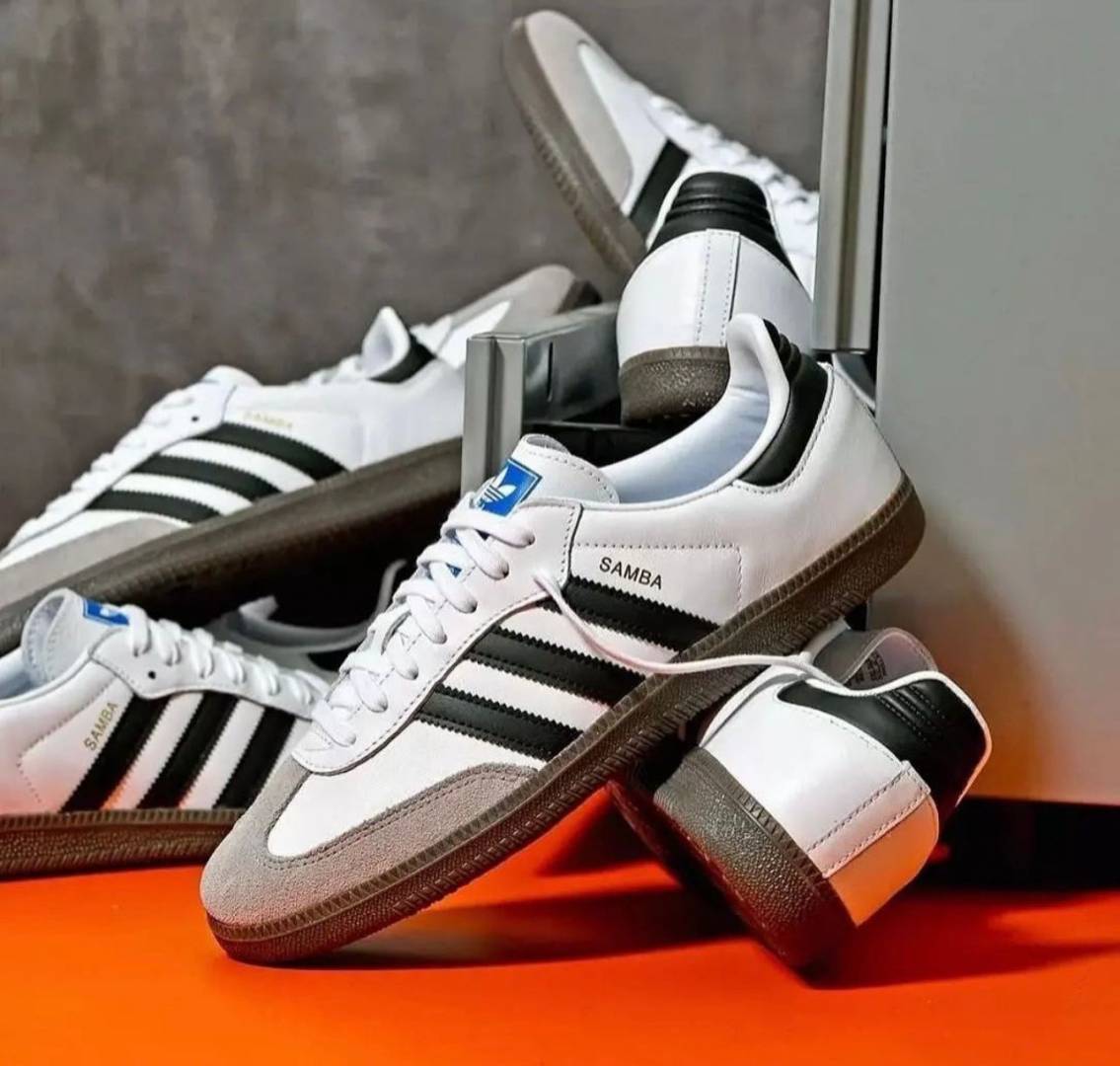 ADIDDAS SAMBA WHITE BLACK SPECIAL BIG SIZE WITH KEYCHAIN MENS FIX