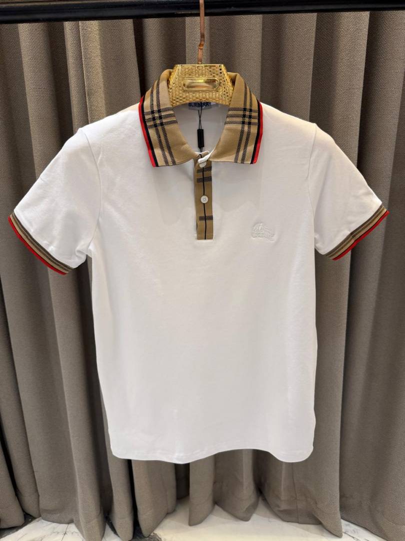 Burbery Signature Polo T-shirt White