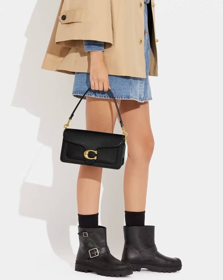 Coaach Tabby 26 Exclusive Quality Shoulder Bag With OG Box & Dust Bag & 2 Belts (Black - 1203)