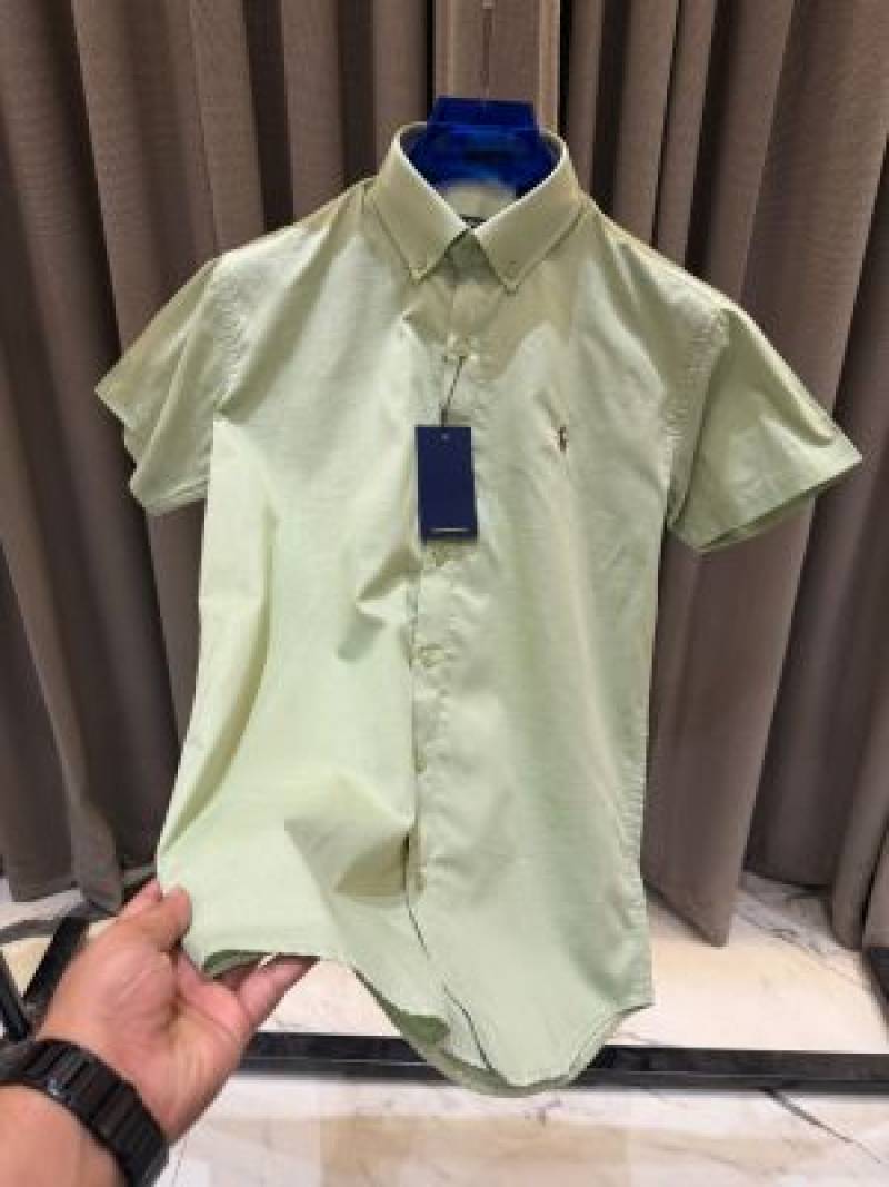 Ralph Lauren Chest Logo Half Sleeves Shirt Pista Green