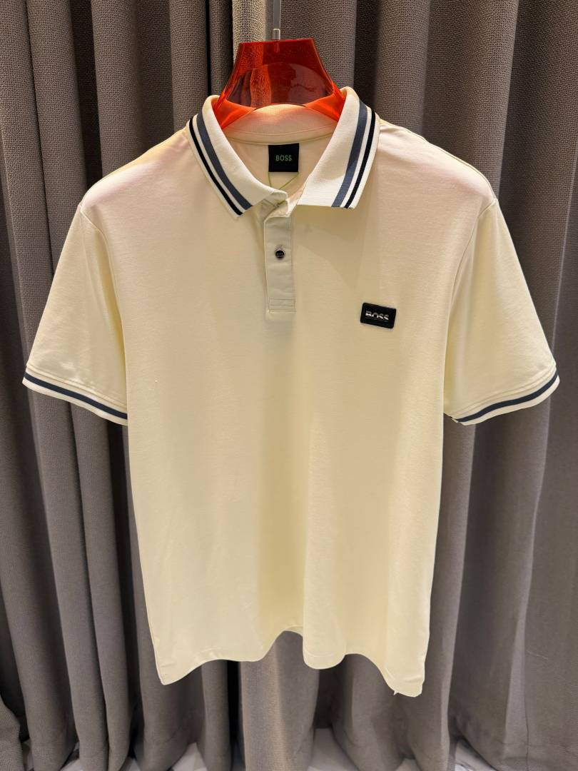 Boss Chest Logo Polo T-shirt Cream