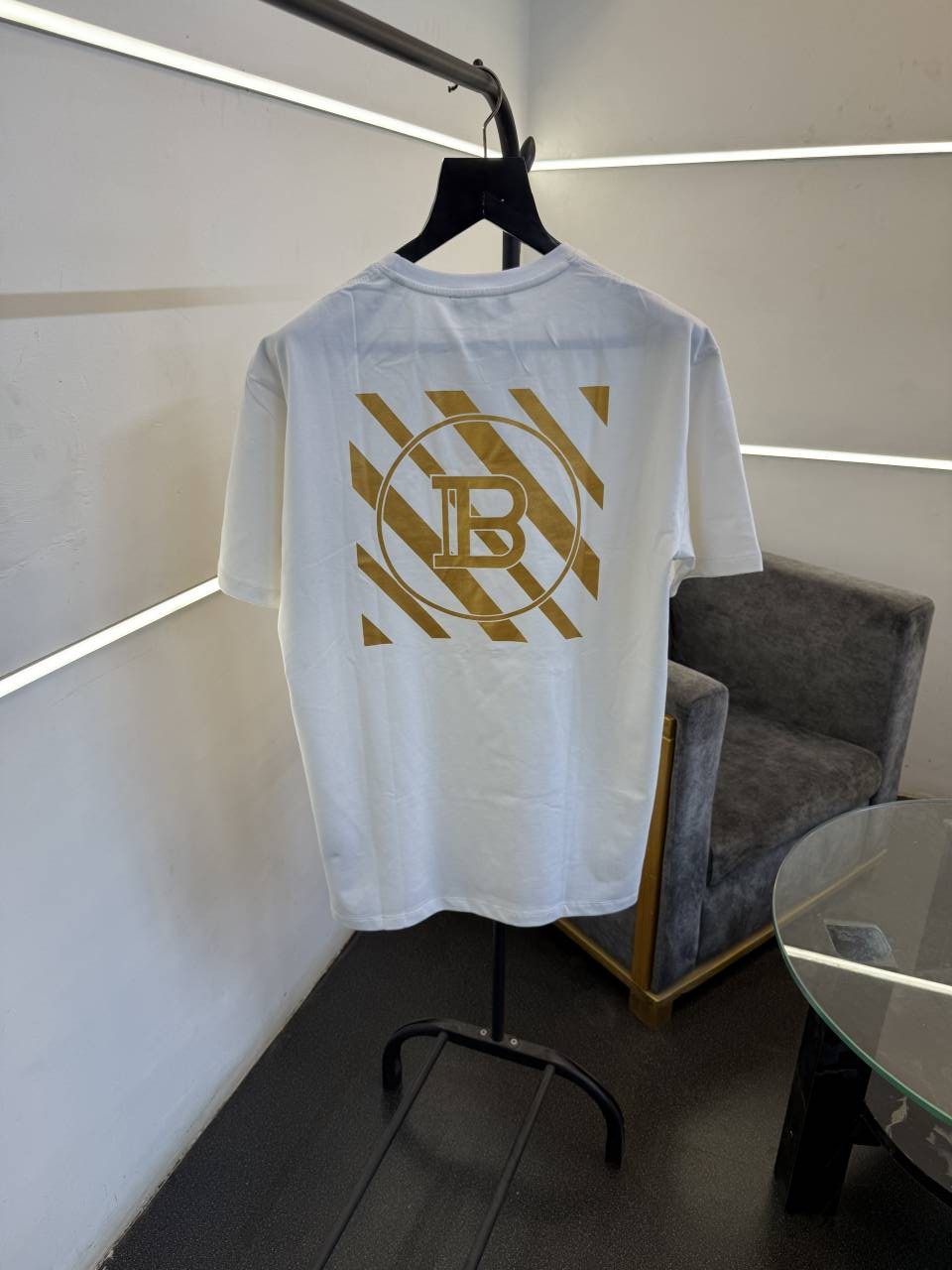 Balman imported round neck front and back print tshirt white sale