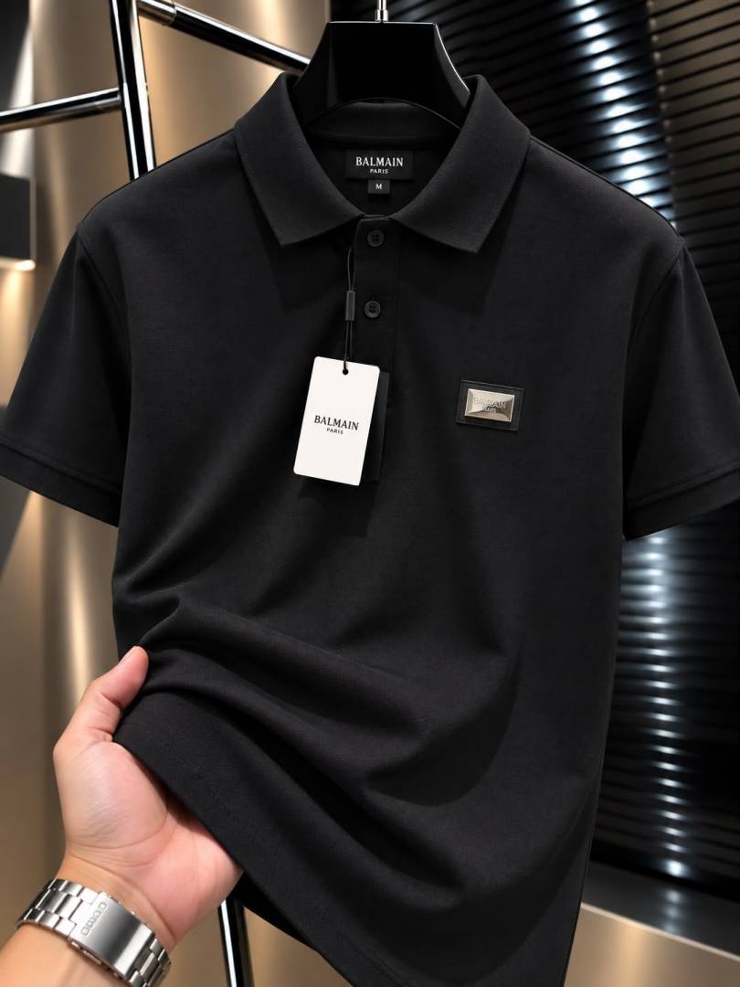 Balman Chest Logo Polo T-shirt Black