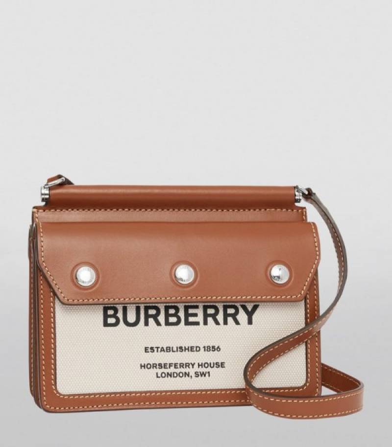 Burbberry Horseferry Pocket Cross-Body Bag With OG Box Dust Bag (Brown - 205)
