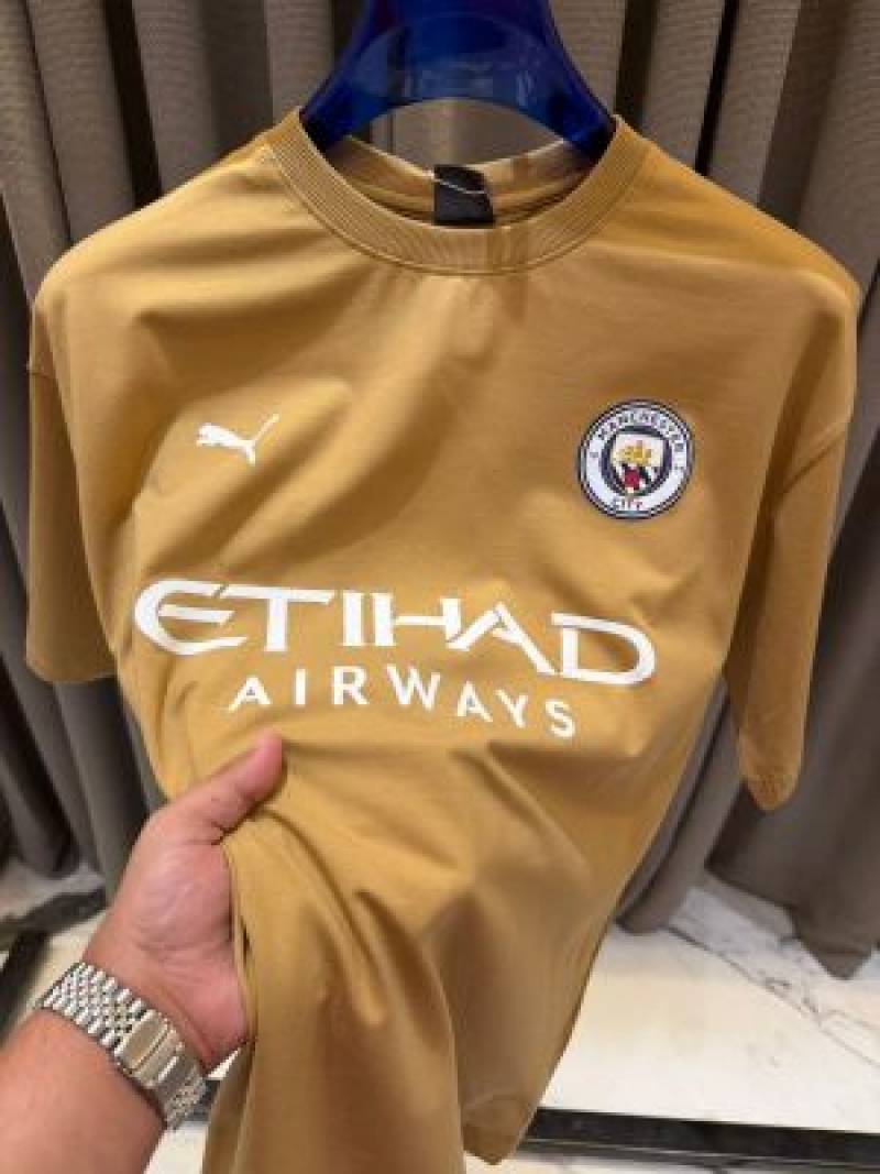 Pum_Mancity Logo Round Neck T shirt Beige