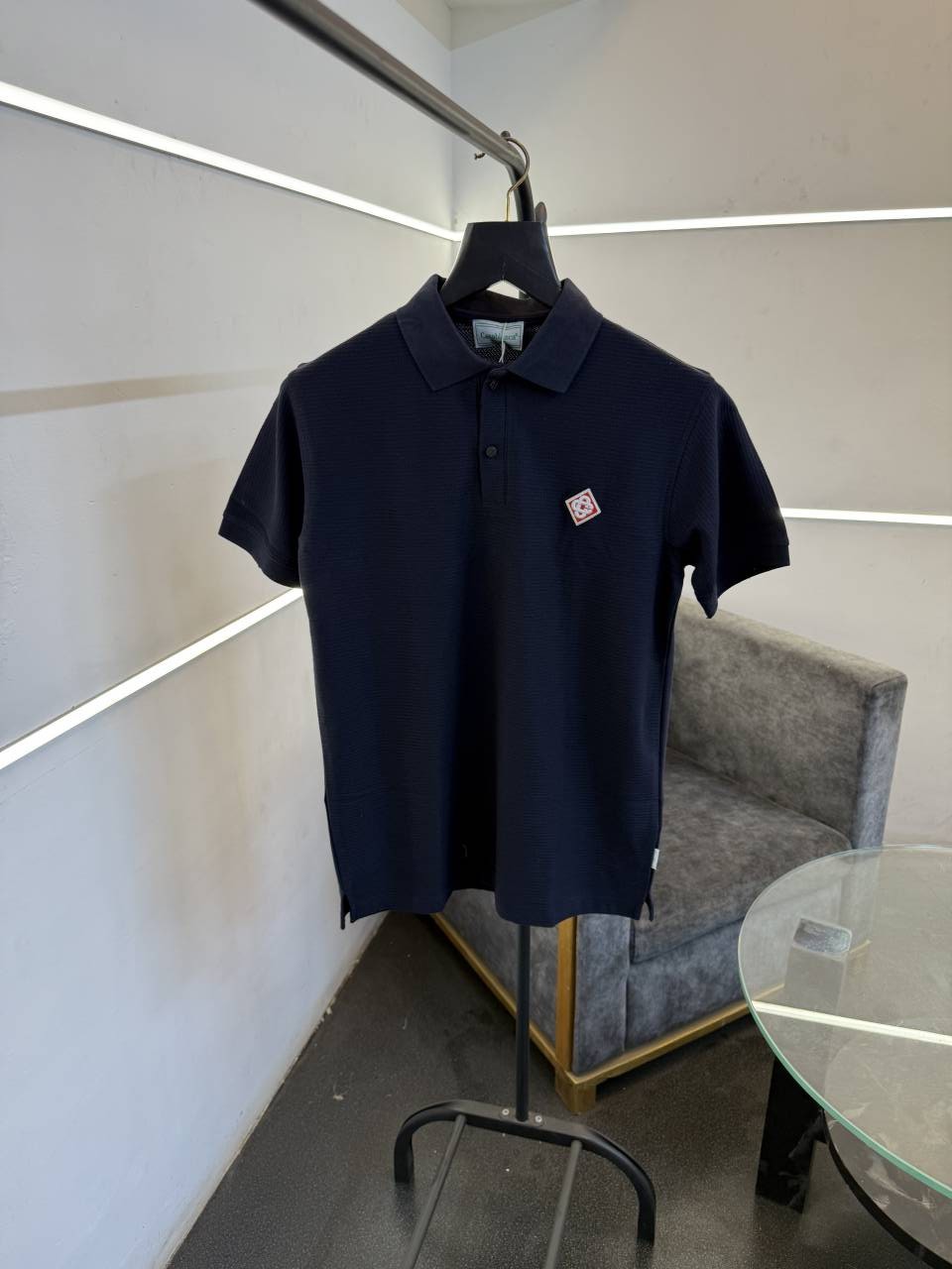 Casablanca navy imported knitted fabric polo tshirt sale