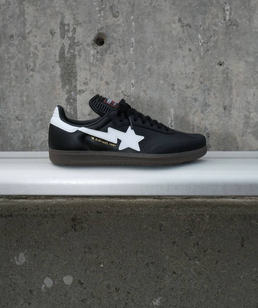ADIDDAS SAMBA BAPE BLACK WHITE BLACK SNEAKER