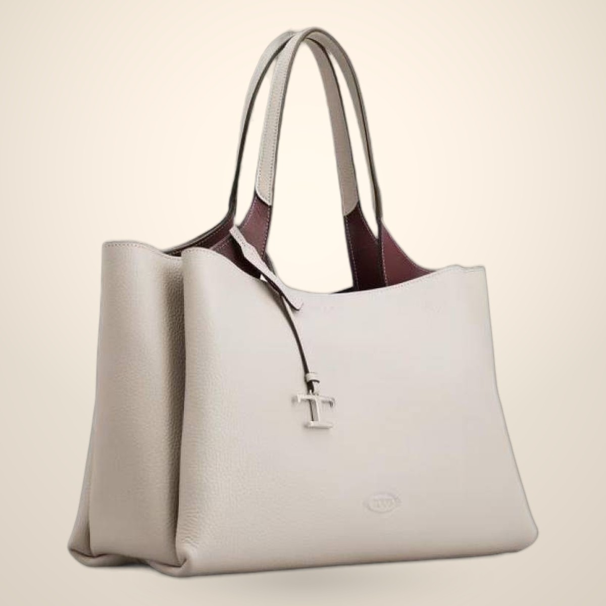 Todd's T Timeless 2026 Premium Quality Leather Shopping Bag With OG Magnetic Box With Dust Bag (White - 1130)