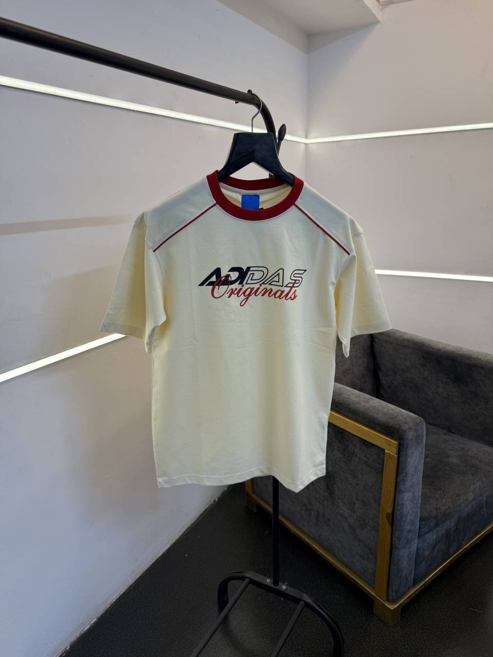 Adiddas drop shoulder imported round neck tshirt cream
