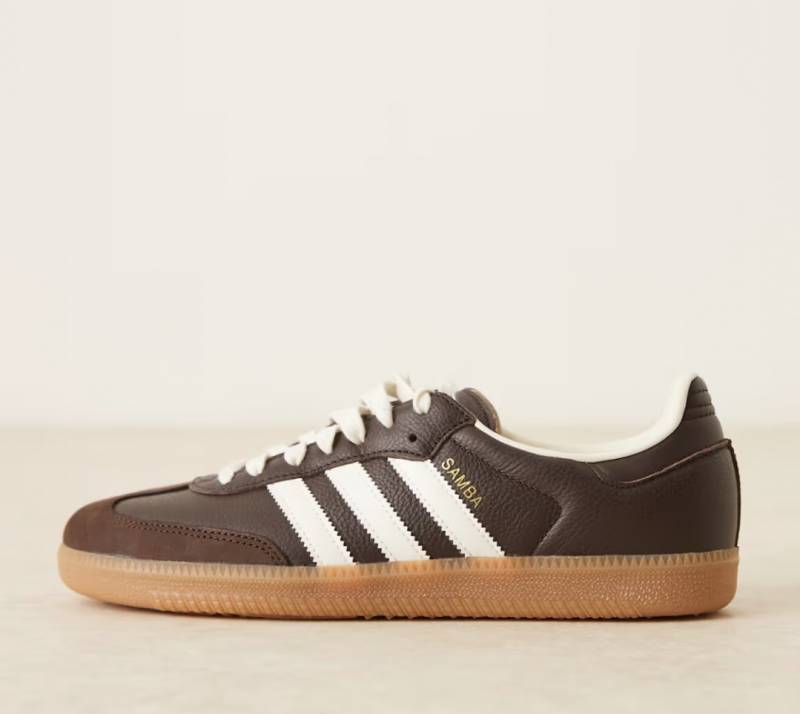 Adiddas Originals Samba OG sneakers in dark brown and white
