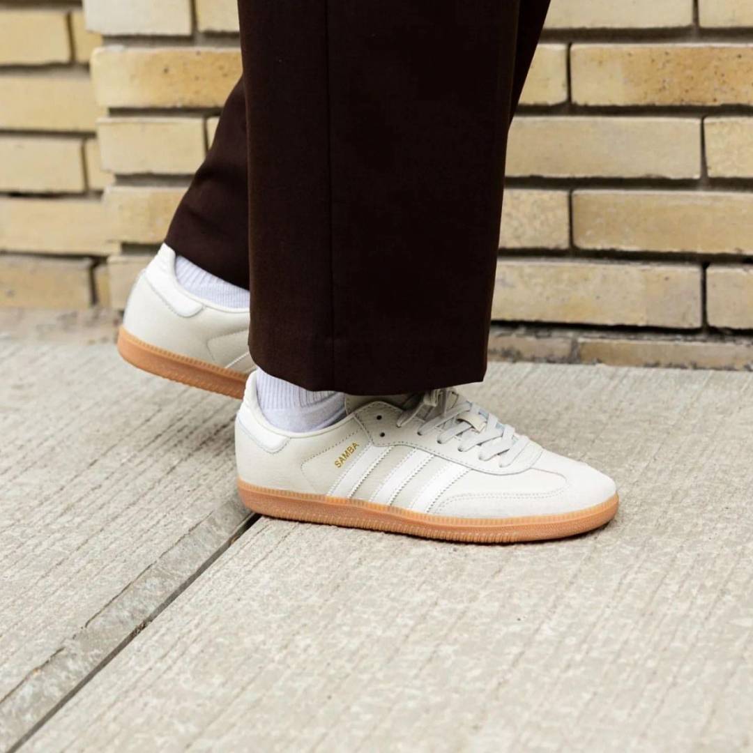 Adiddas Samba Beige Aluminum Gum Men Leather Quality
