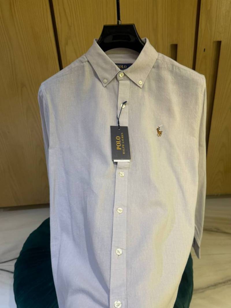 RALPx-H Lx-AUREN P-OLO IMPORTED STORE ARTICLE SHIRT linen fabric GREY COLOUR