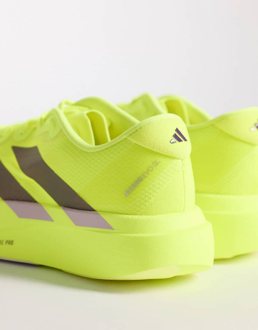 Adiddas Adizero Evo SL Solar Yellow Plum Green