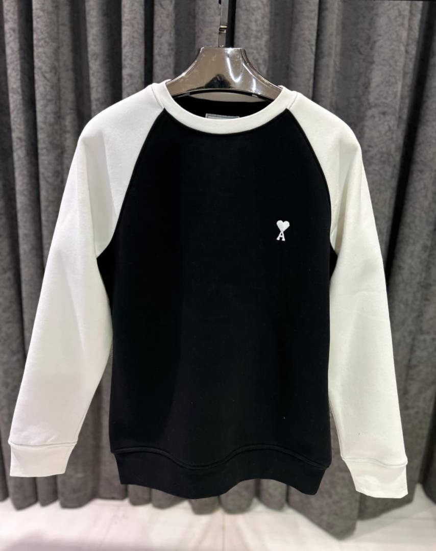 Ami IMPORTED STORE ARTICLE SWEATSHIRT BLACK WHITE