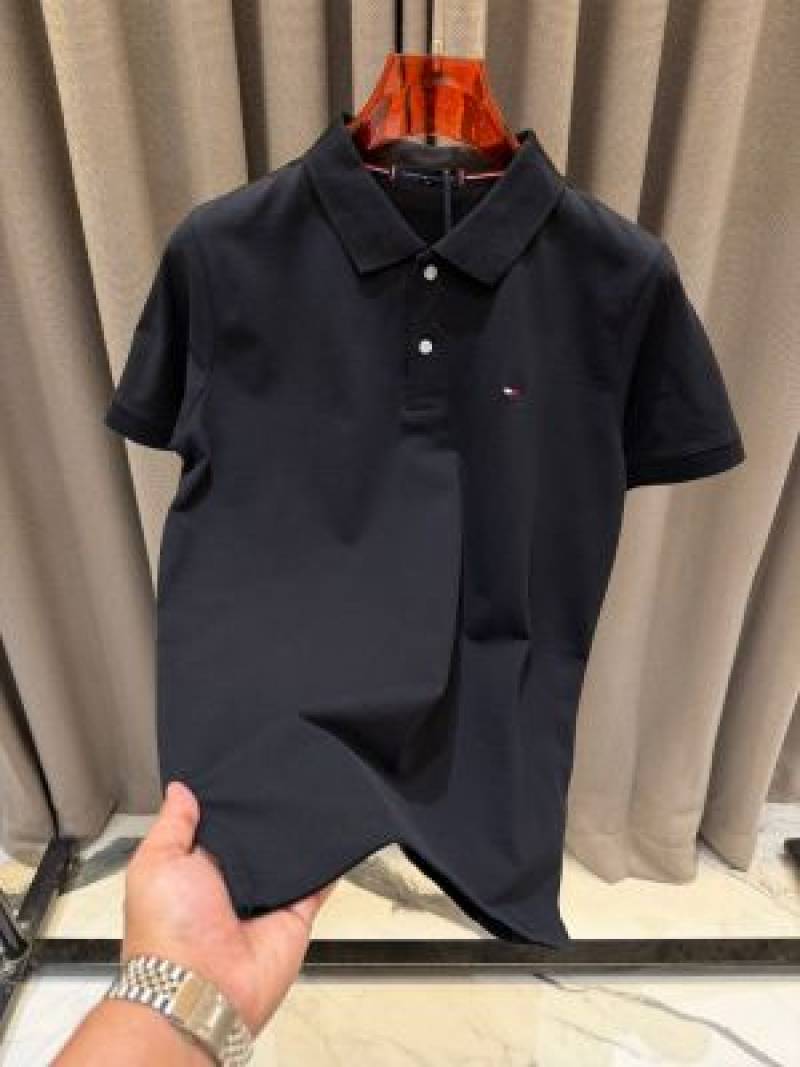 Tommy Hilfigar Chest Logo imported Box pack Polo T-shirt Black