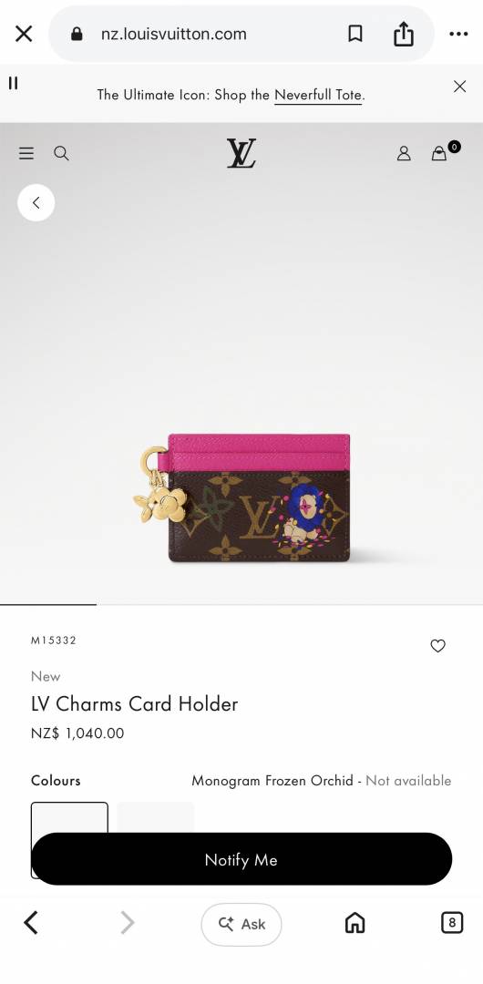 Louiis Vuitton LV Charm CardHolder With Original Packing
