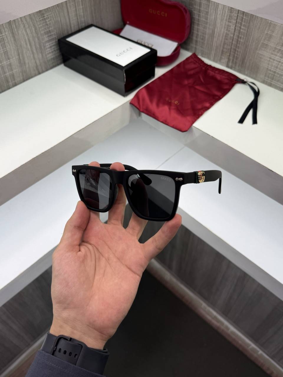 Guchi 1390 Premium sunglass (Matt Black)