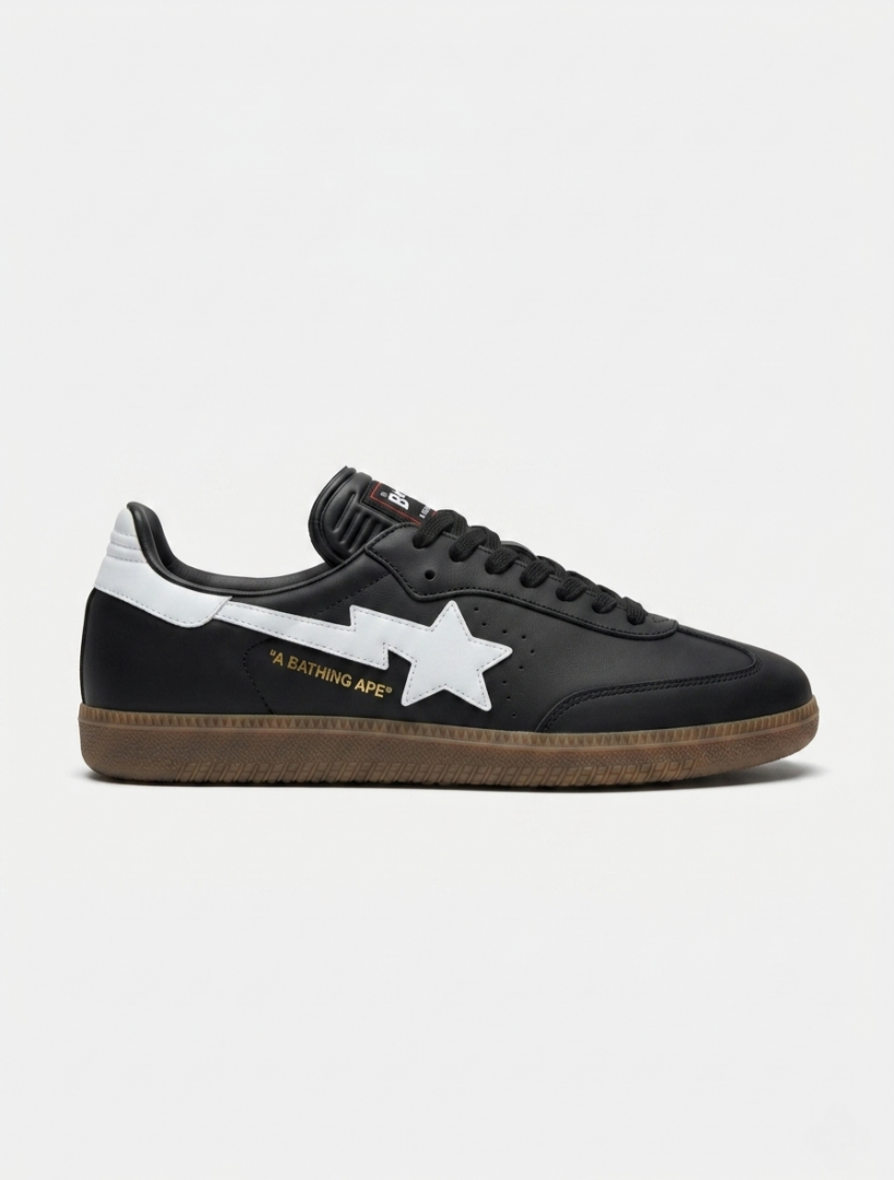 ADIDDAS SAMBA BAPE BLACK WHITE BLACK SNEAKER