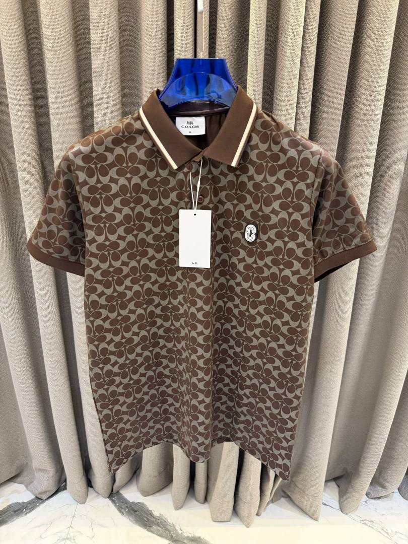 Coac Chest Logo Box Pack Polo T-shirt Dark Brown