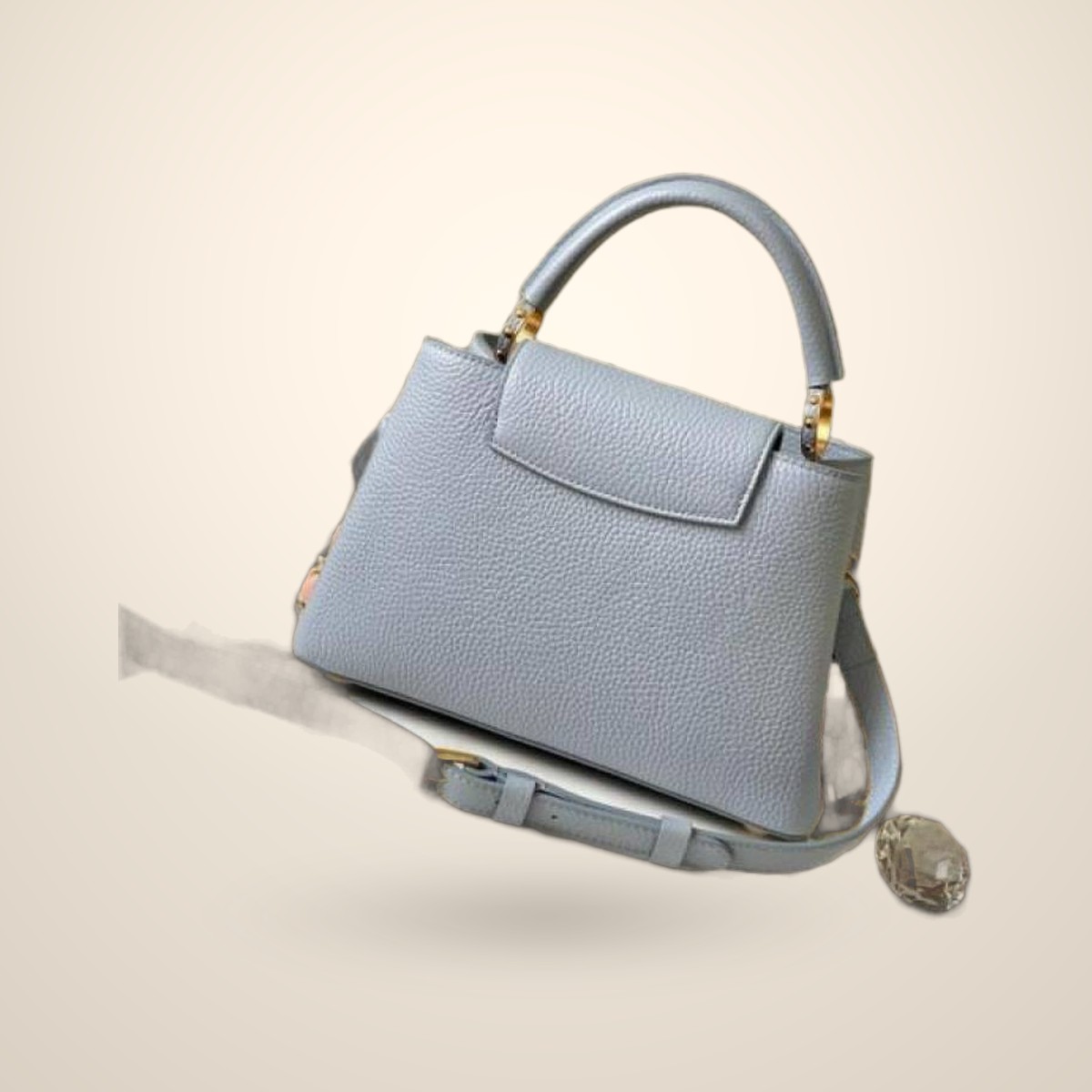 Loius Vutton_LV Capucines M23199 Premium Quality Leather Bag With OG Box & Dust Bag & Extra Shoulder Strap (Grey - 998)