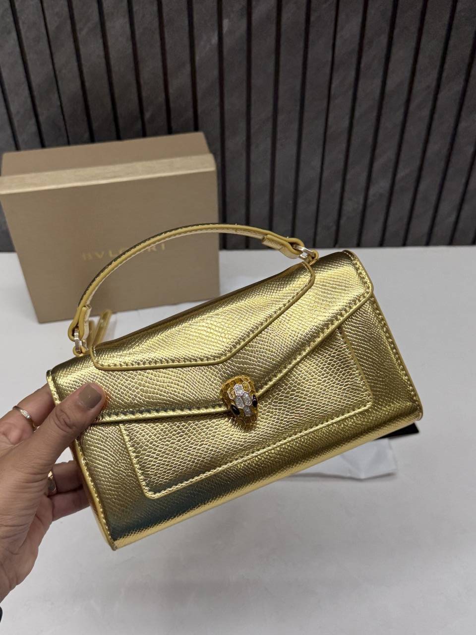 Bvlgari Serpenti Forever Phone Case Crossbody Bag With Top Handle Original Box Packing