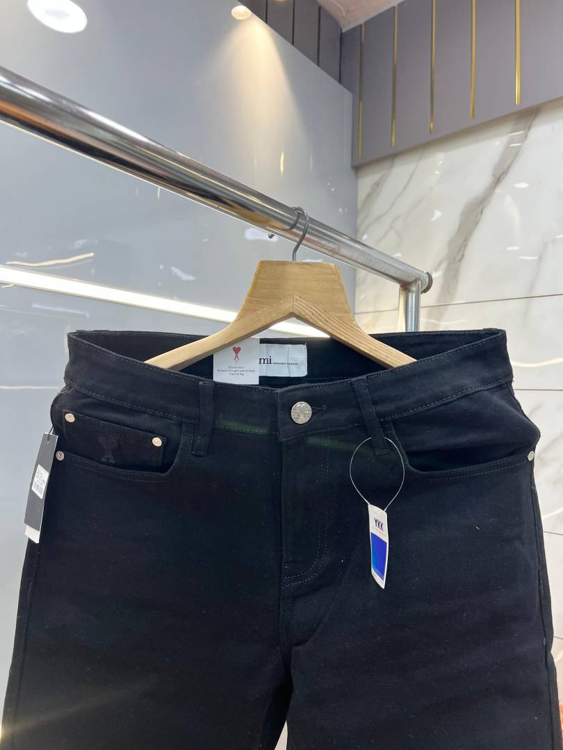 Ami Black Premium Imported Stretchable Lycra Fabric Straight Fit Denim 4129
