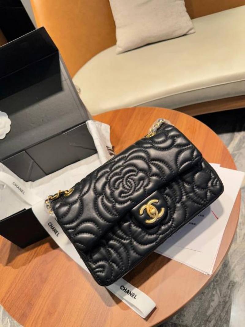 Chennel1208 Camellia Premium Limited Edition Bag With OG Box & Dust Bag (Black - 1208)