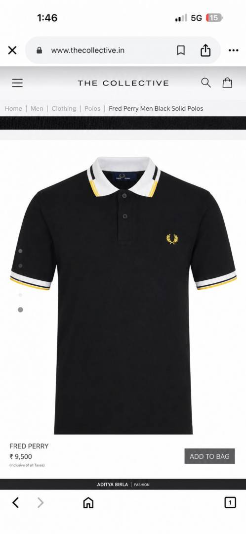 Fred Perry Chest Logo Polo T-shirt Black