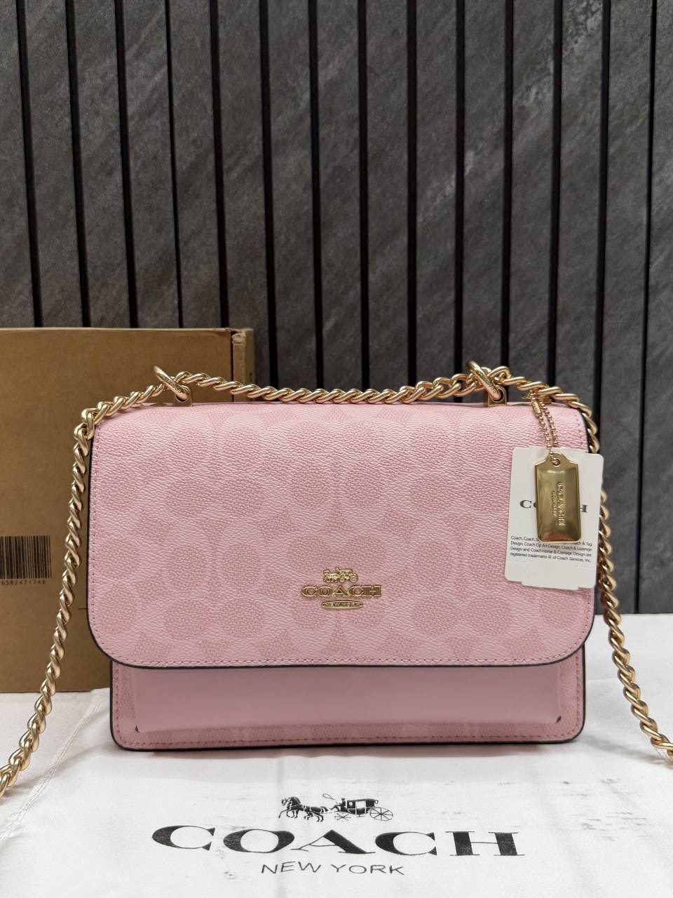 Coacch Klare Pink Mono Highend ShoulderBag With OriginalBox & DusTCover Metal Tag