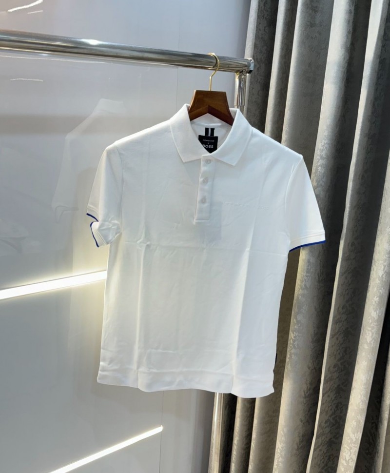 Hugo Bos Chest Logo Polo T-shirt White