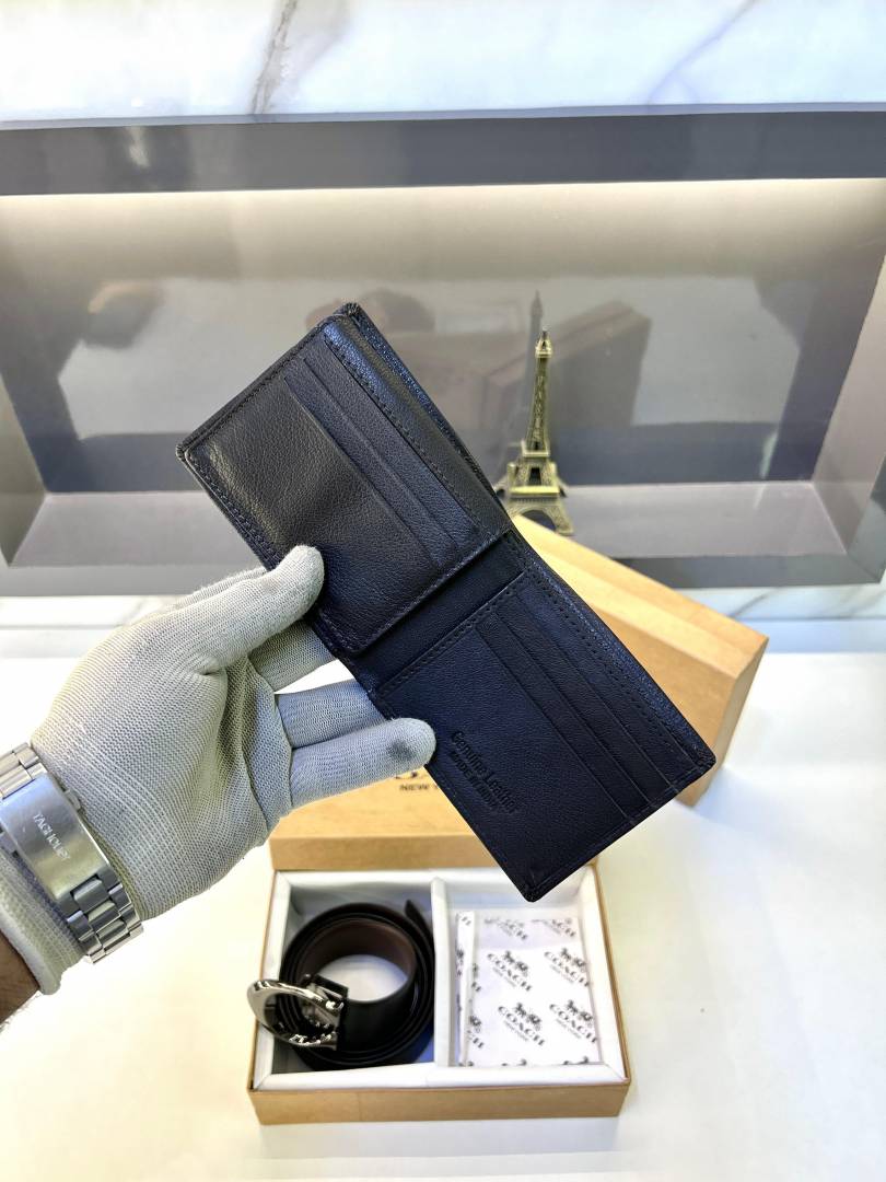 Coca_h Brown Wallet & Belt Combo Fa 393