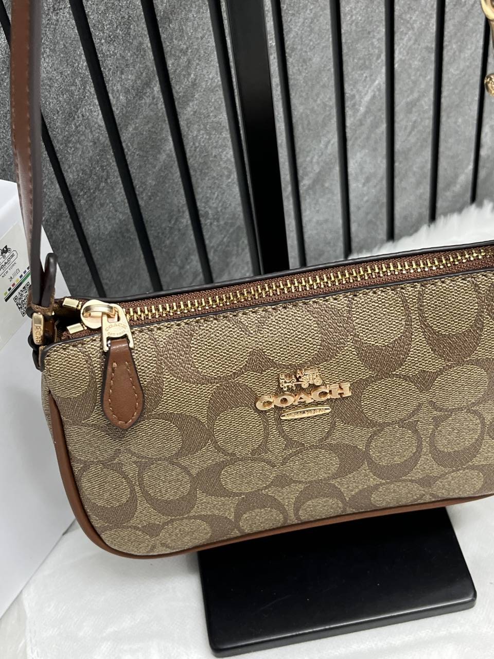 Coacch Nolita AP-Brown With Original Box DustCover & Pearl charm