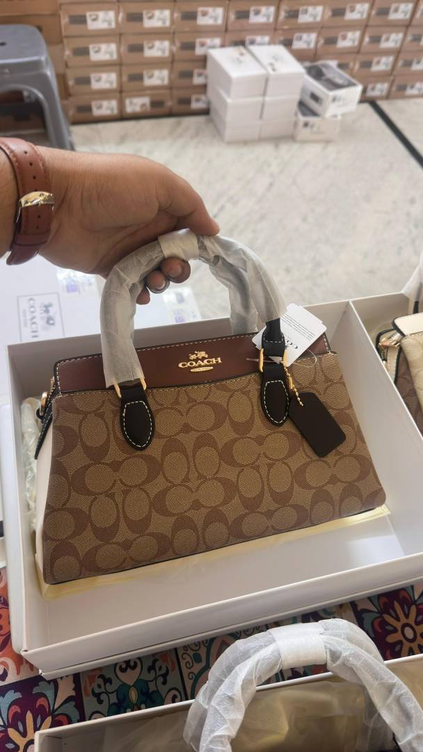 Coach_Apricot-Brown_Darcie_Medium_Satchel_Bag_With_OriginalBox_DustCover