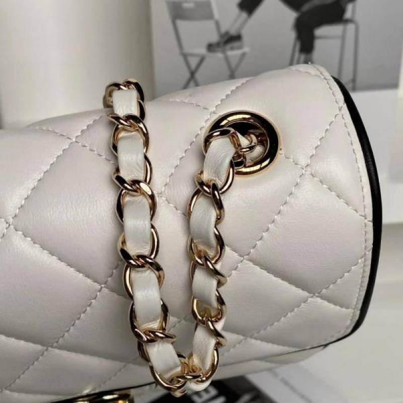 Channel Pearl Classic Panda Flap Shoulder Bag With OG Box & Dust Bag (White - 1202)