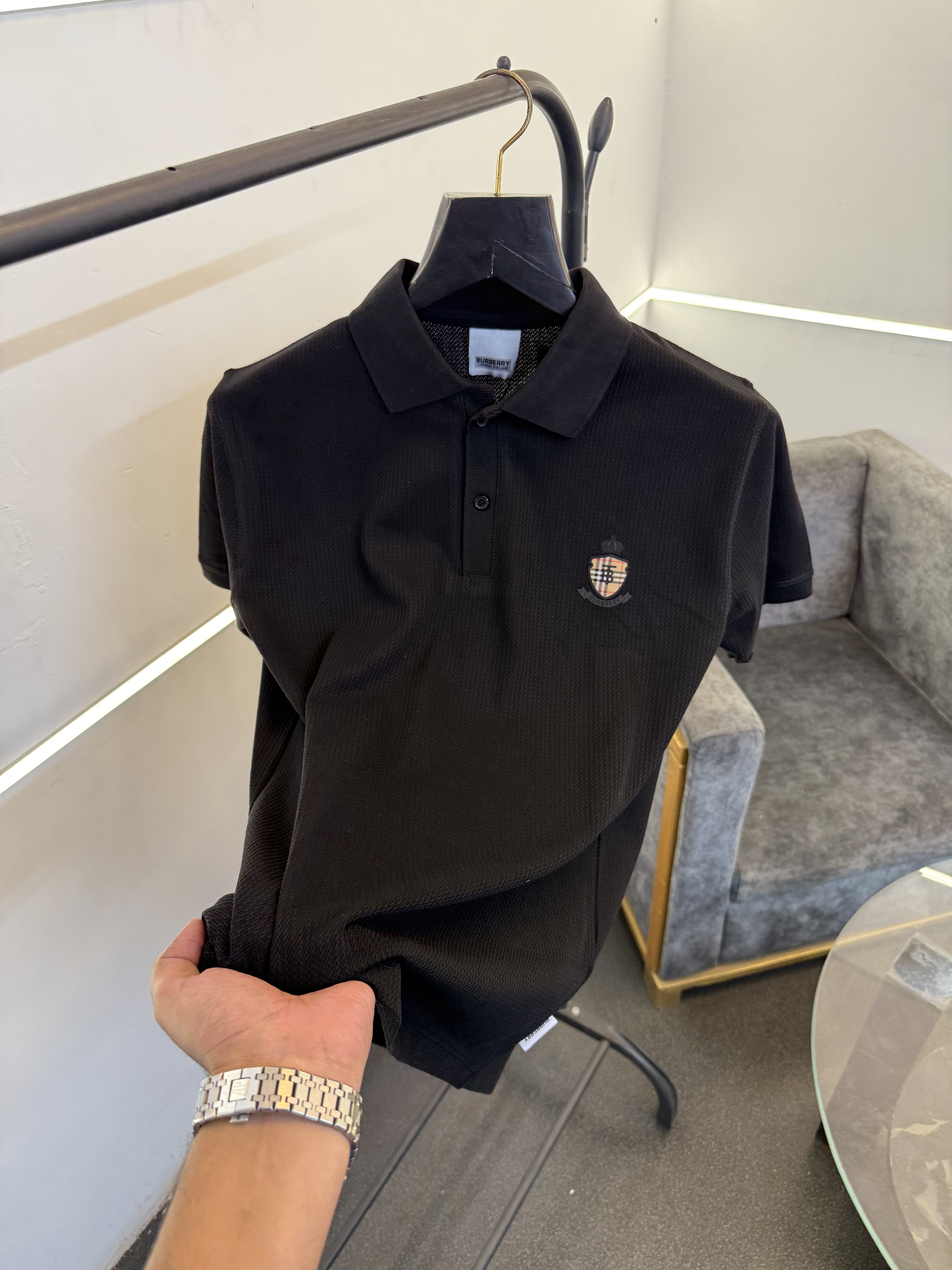 Burbery black turkish imported knitted polo sale