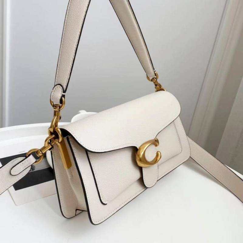 Coaach Tabby 26 Exclusive Quality Shoulder Bag With OG Box & Dust Bag & 2 Belts (White - 1204)