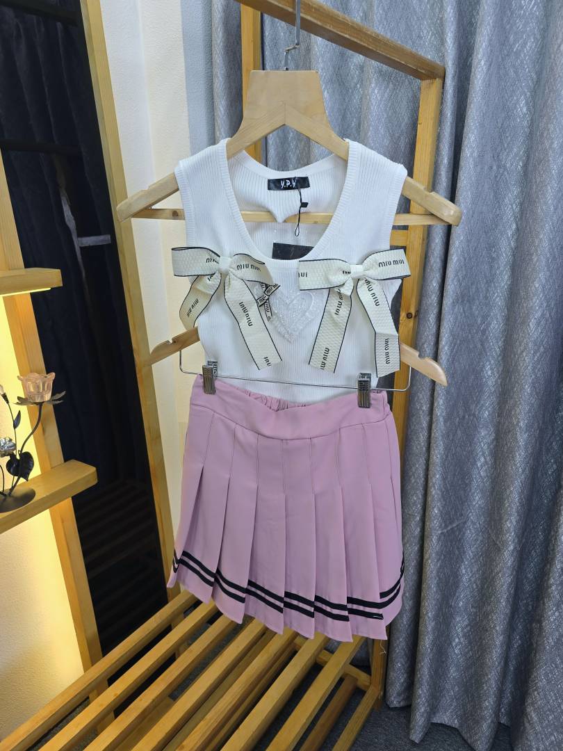Women MM Ribbon Top White SB149-WHSB152-P