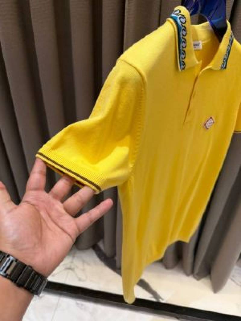 Casablanca Chest Logo Polo T-shirt Yellow