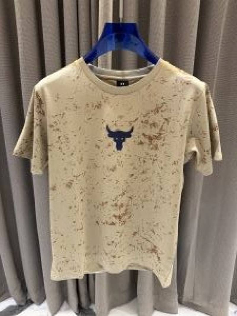 Under Armor imported Primium midel Brand Logo T-shirt Beigh