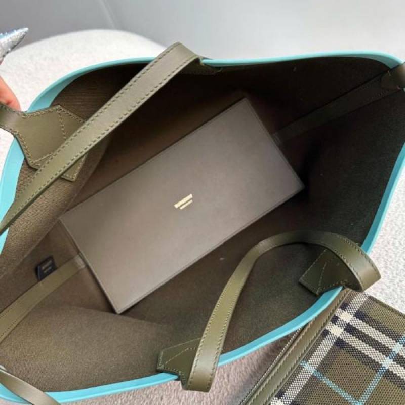 Burbberry London Tote Bag With Detachable Pouch & Dust Bag (Green - 1156)