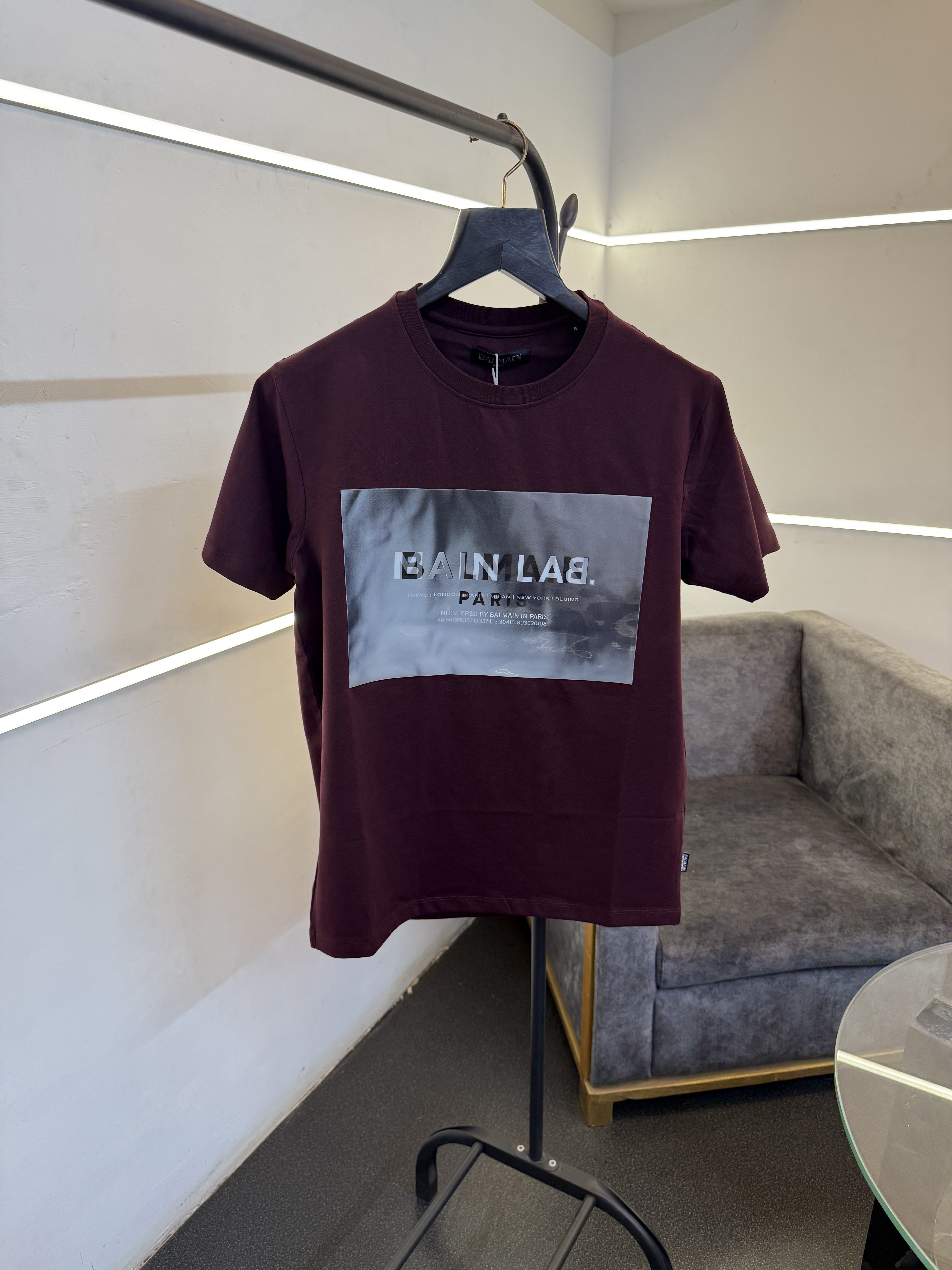 Balman Turkey imported round neck 3d print patch tshirt wine sale