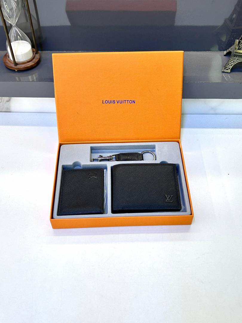 Loius Vutton 2 Wallet Black Premium Quality Fa 707