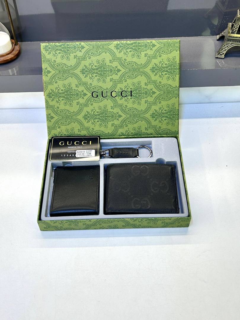 Guchi 2 Wallet Combo Black Premium Quality Fa 708