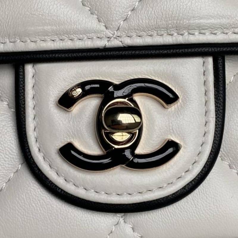 Channel Pearl Classic Panda Flap Shoulder Bag With OG Box & Dust Bag (White - 1202)