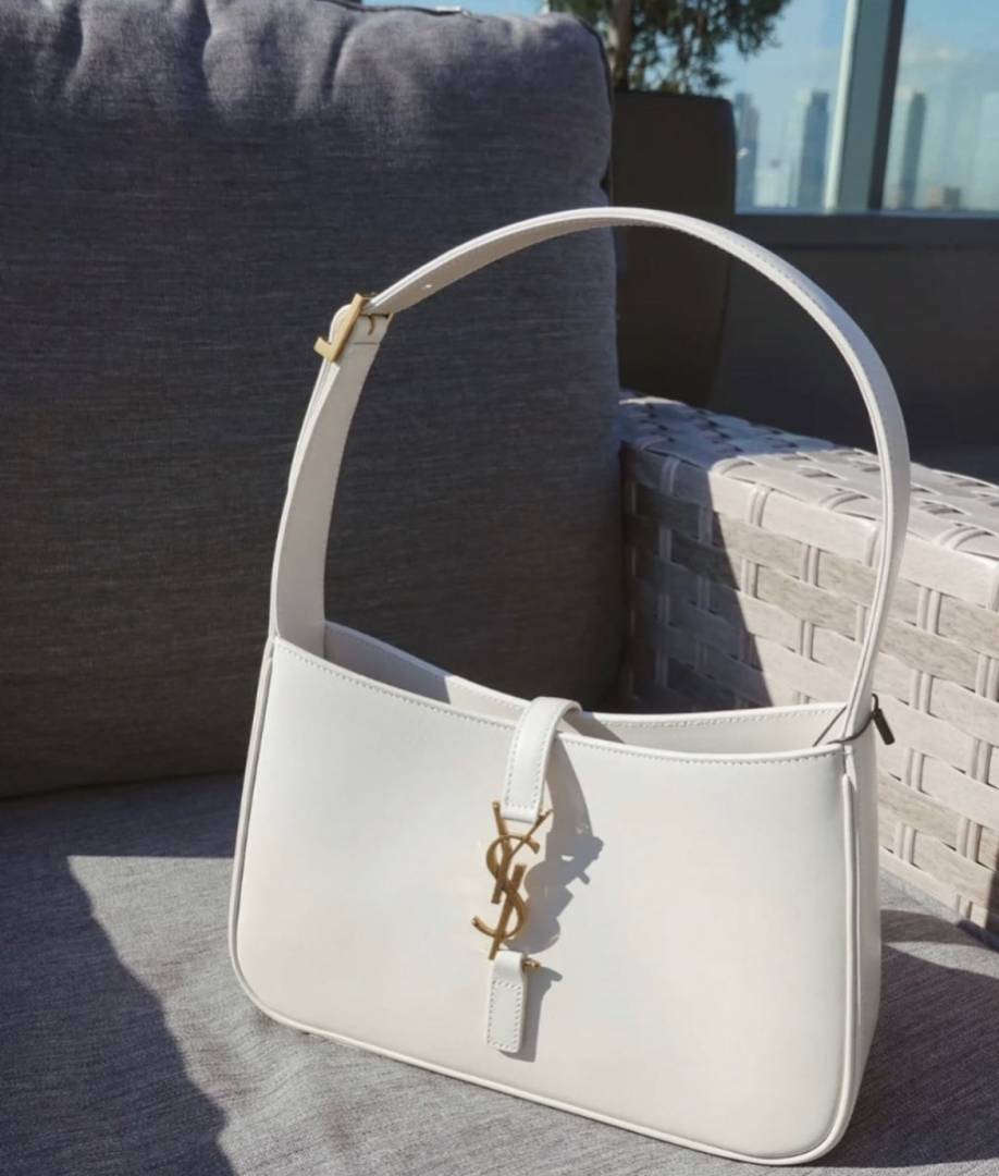 Ysl Hobo Leather White With Original Box & Dust Cover