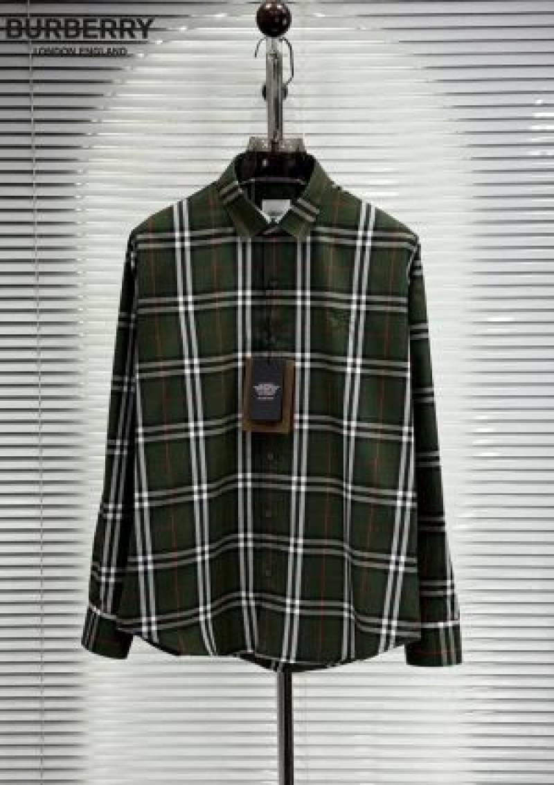 Burbery Signature Full Sleeves Shirt GreeN